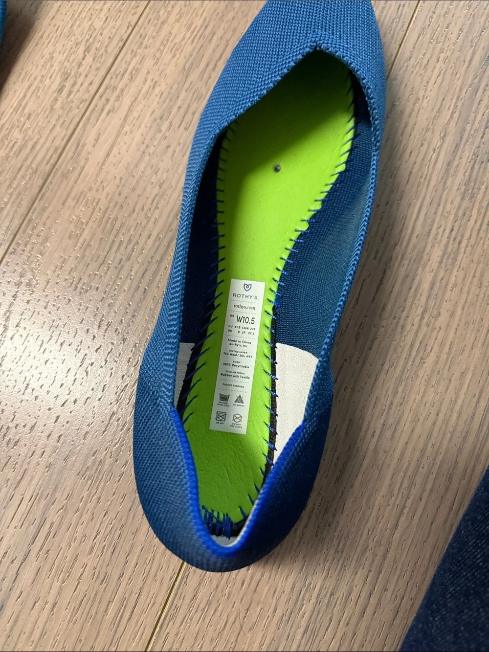 Rothy's Pointed Toe Flats in Deep Blue